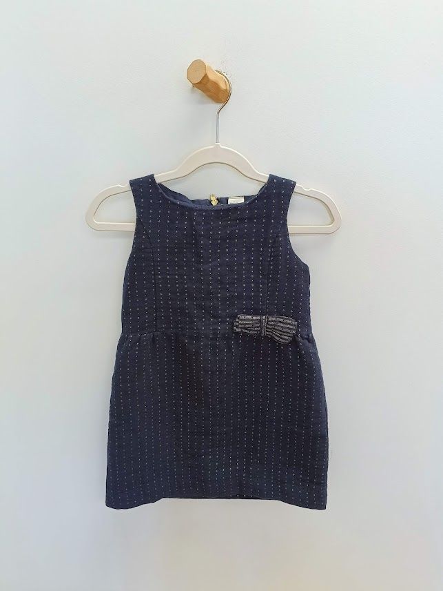 Blue Gold Dot Dress