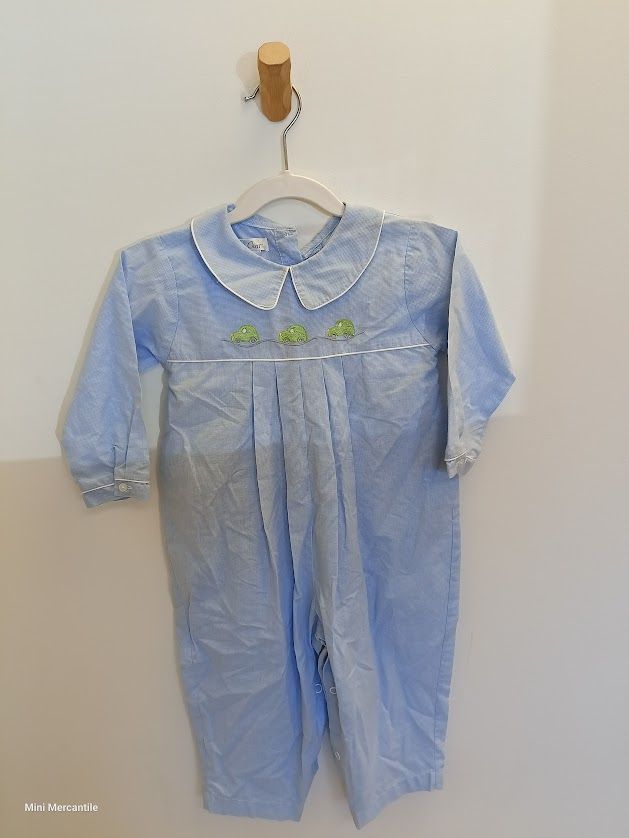 Boys blue gingham romper size 24mo