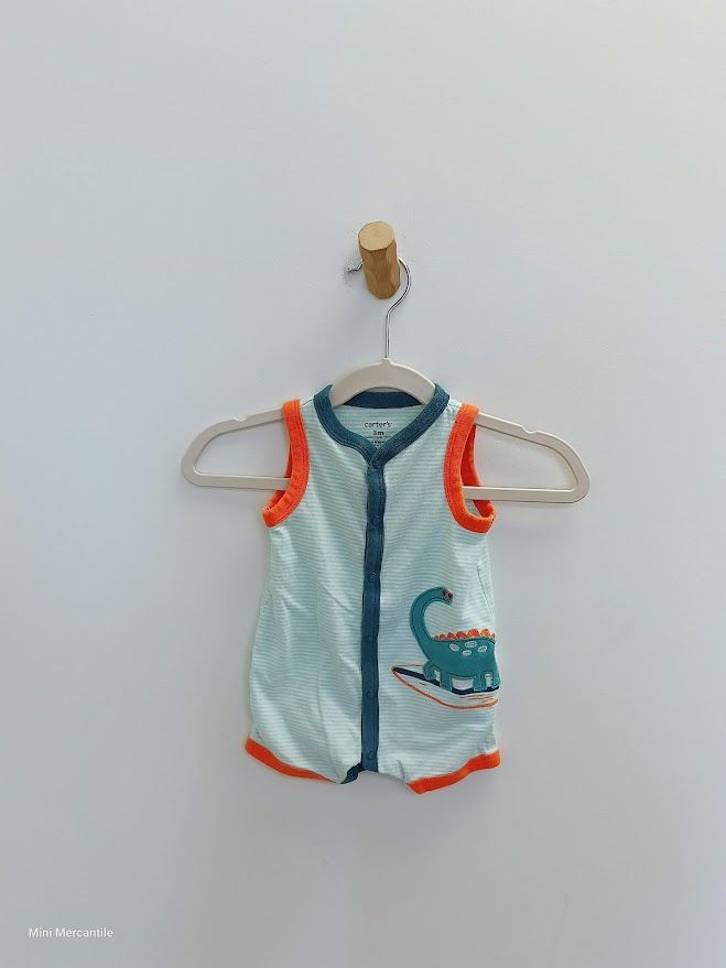 Blue Striped Tank Romper