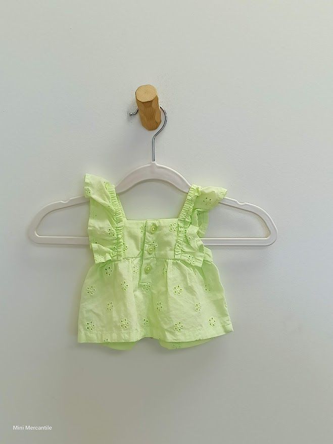 Green Eyelet Lace Tank Top