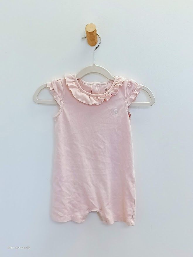Girls pink ruffle romper size 12mo