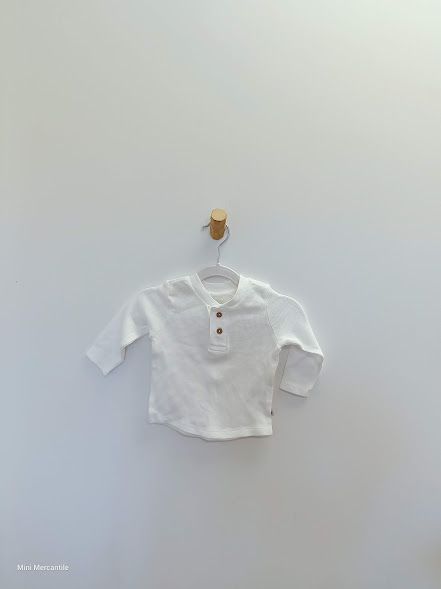 White Waffle Knit Long Sleeve