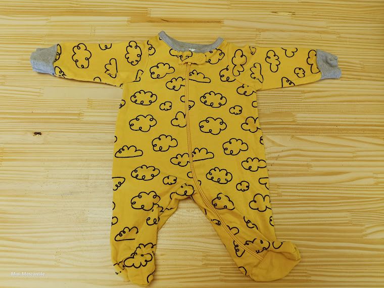 Boys yellow cloud pajamas size Preemie (Size: Preemie, Type: Pajamas)