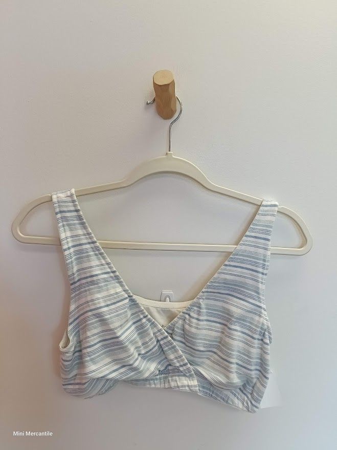 Blue Striped Nursing Bra size large