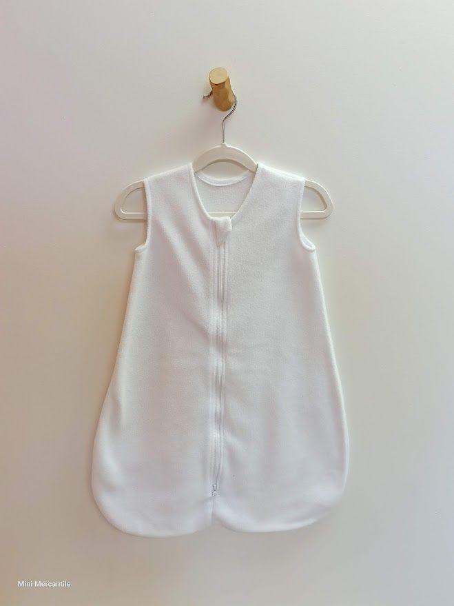 White fleece sleep sack