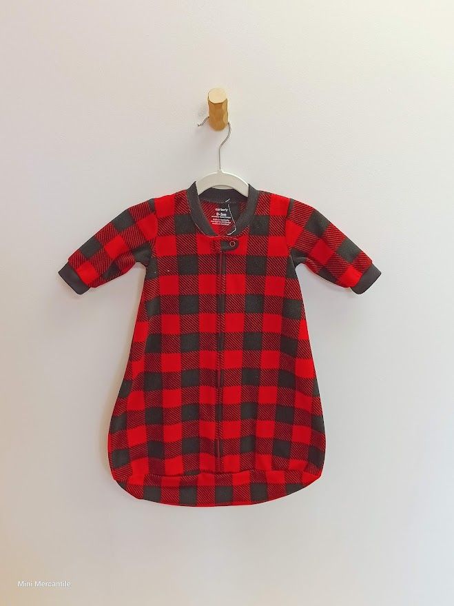 Red Plaid Fleece Sleep Sack size 0-3mo