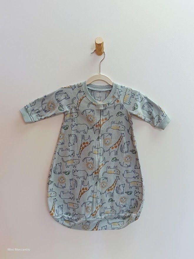 Blue Fleece Safari Animal Sleep Sack size 3-6mo (Size: 3-6MO, Type: Sleep sacks & Swaddles)