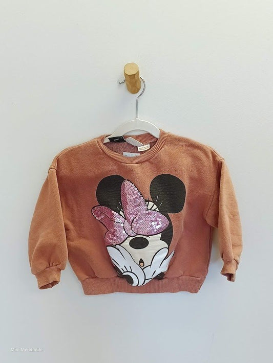 Pink Sequin Minnie Crewneck