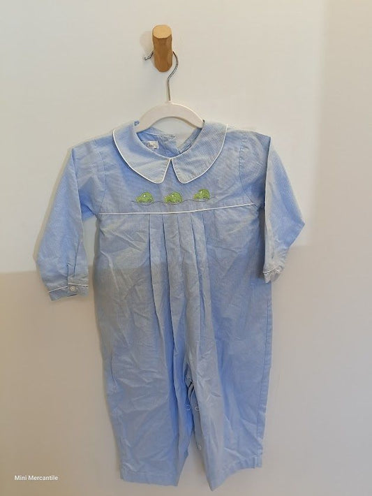 Boys blue gingham romper size 24mo