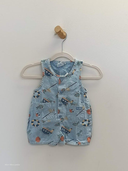 Blue Denim Fishing Romper