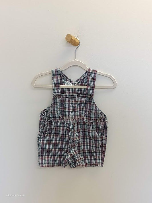 Blue Plaid Overalls