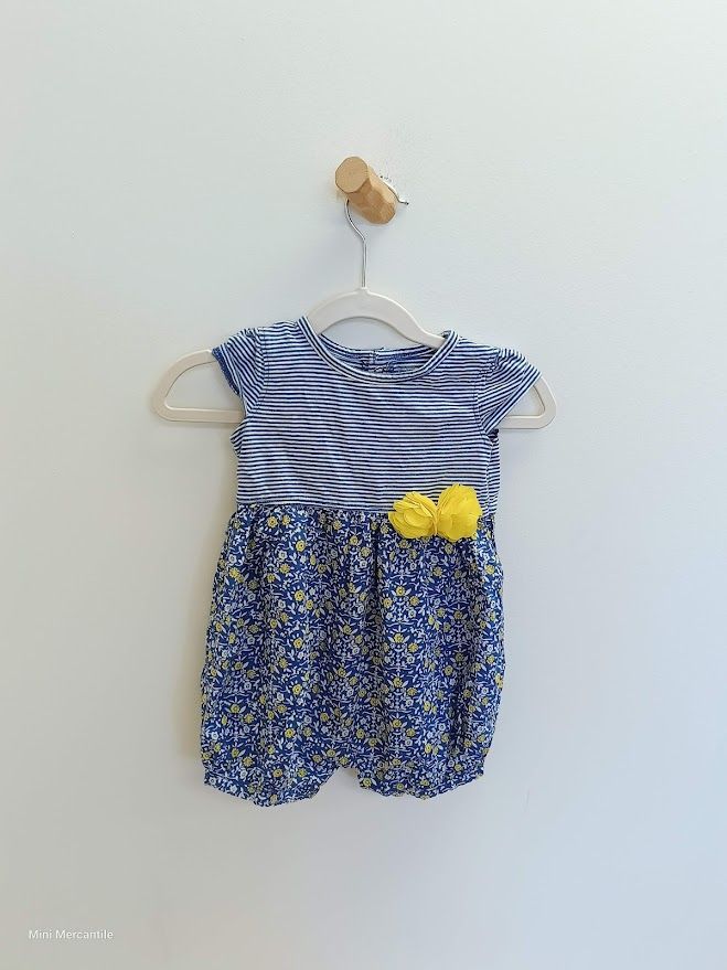 Blue Striped Floral Dress