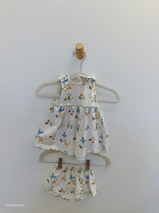 White Monkey Dress & Bloomers