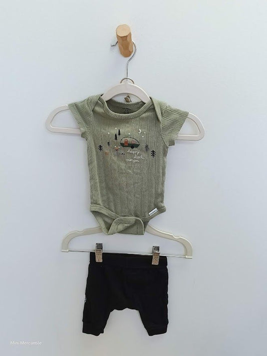 Green Happy Camper Onesie & Pants