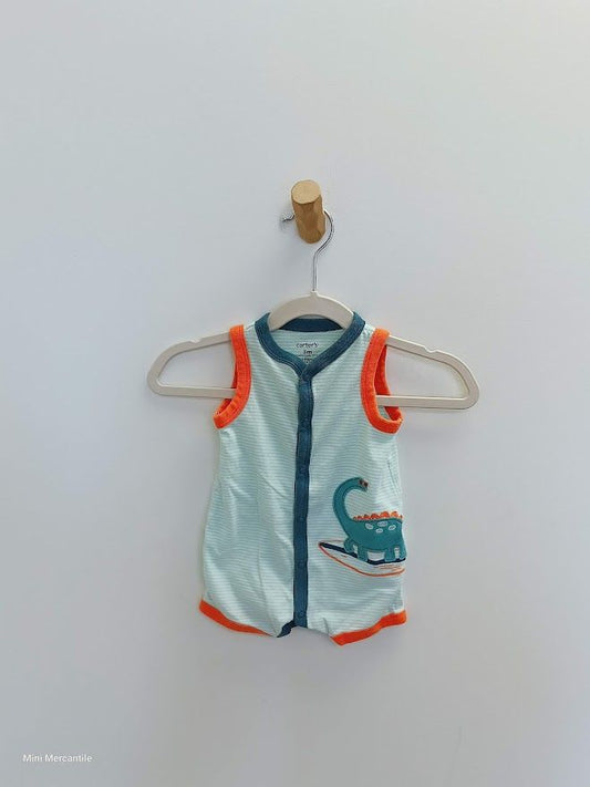 Blue Striped Tank Romper
