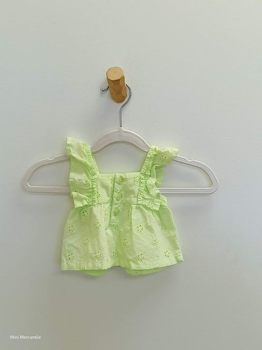 Green Eyelet Lace Tank Top