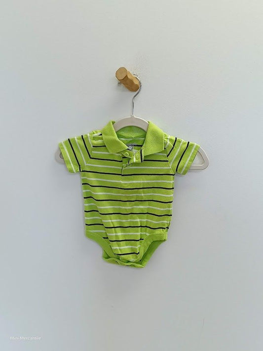 Green Striped Polo Onesie