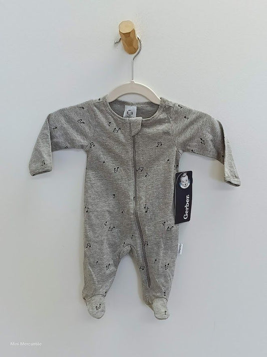 Gray Music Note Pajamas