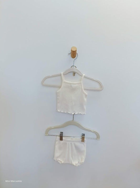 White tank with shorts