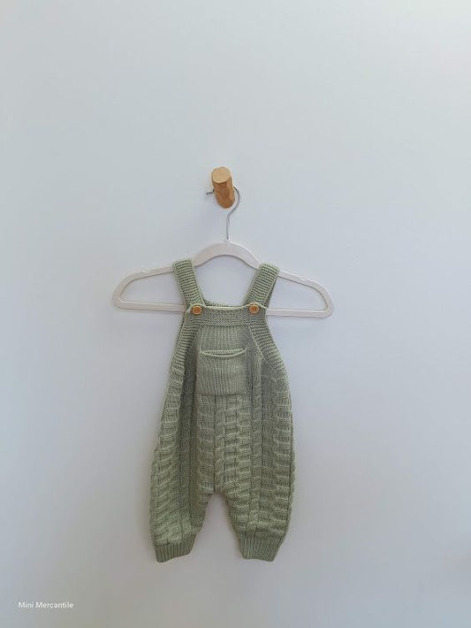 Green Knit Overalls