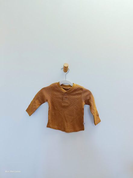 Brown Waffle Knit Long Sleeve