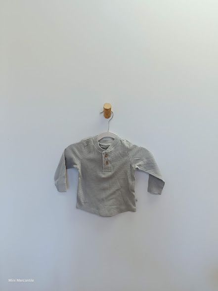 Gray Waffle Knit Long Sleeve