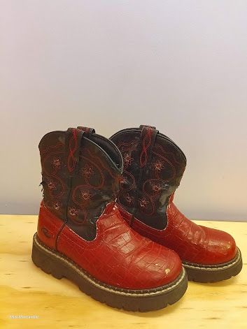 Roper black & red round toe boot size 11 (Size: 11)