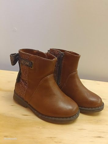 Brown Glitter Bow Boots