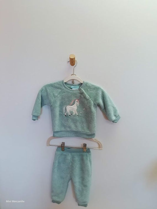 Blue long sleeve unicorn set