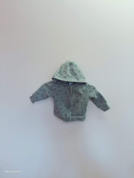 Blue flower zip-up