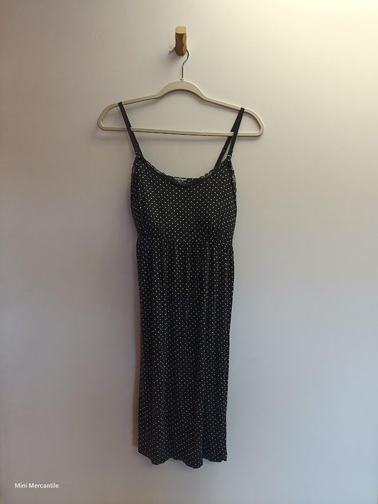 Maternity black sleep polka dot dress medium (Type: Pajamas, Size: Medium)