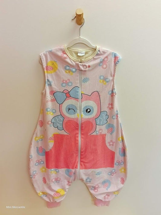 Pink Velour Owl Sleep Sack