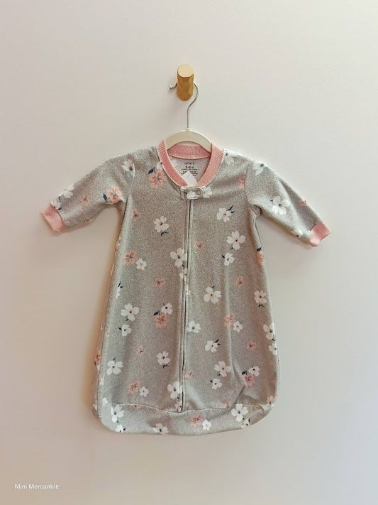 Gray Fleece Floral Sleep Sack