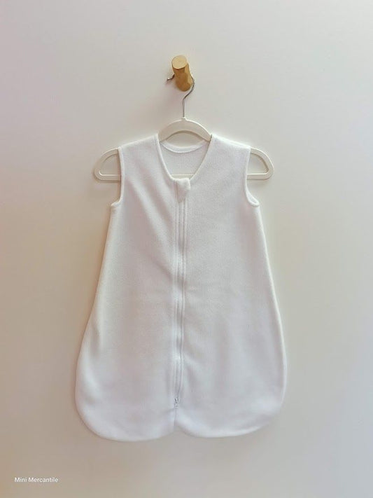 White fleece sleep sack