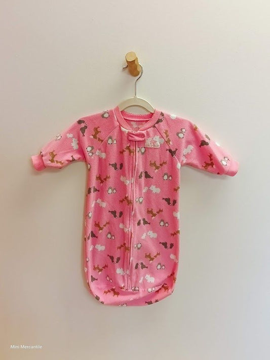 Girls pink fleece So Cuddly sleep sack size 0-9mo (Type: Sleep sacks & Swaddles)