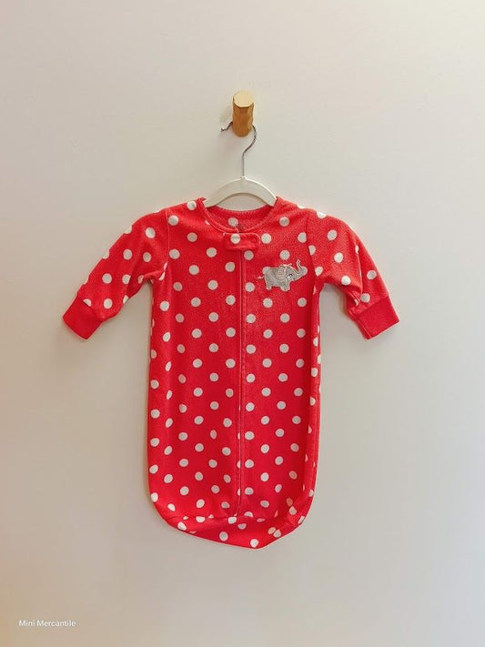 Girls pink fleece polka dot sleep sack size 0-9mo (Type: Sleep sacks & Swaddles)