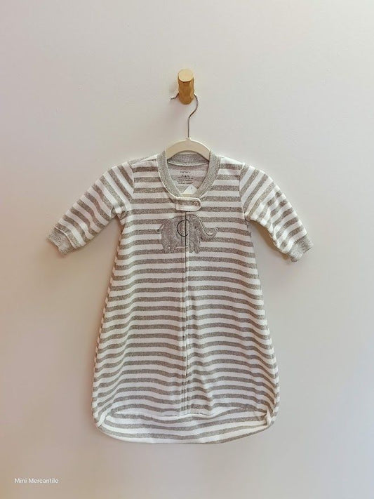 Gray fleece striped elephant sleep sack size 3-6mo (Type: Sleep sacks & Swaddles)