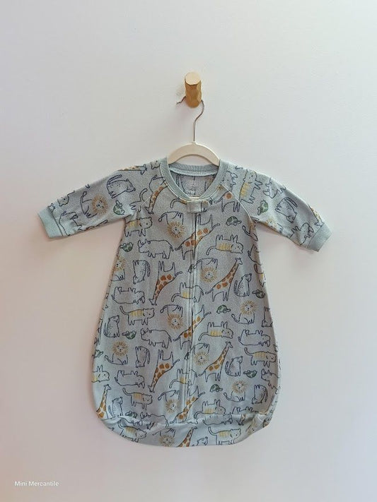 Blue Fleece Safari Animal Sleep Sack size 3-6mo (Size: 3-6MO, Type: Sleep sacks & Swaddles)