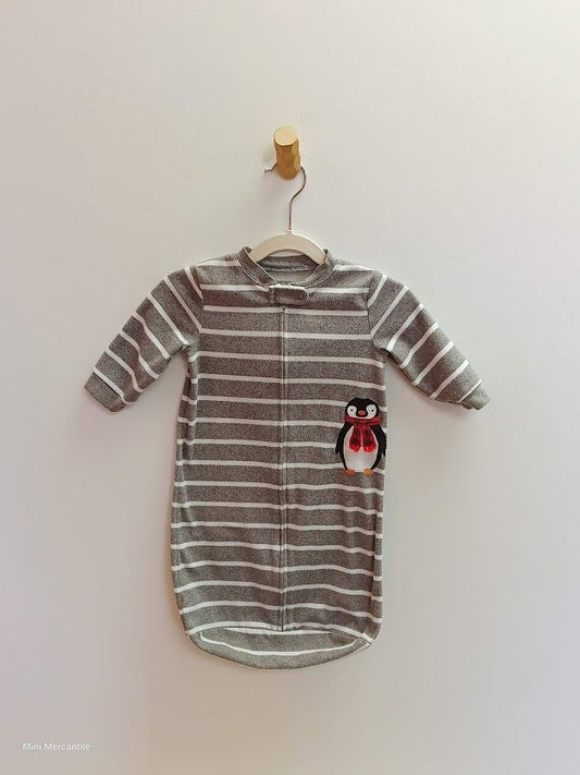 Gray Fleece Penguin Sleep Sack