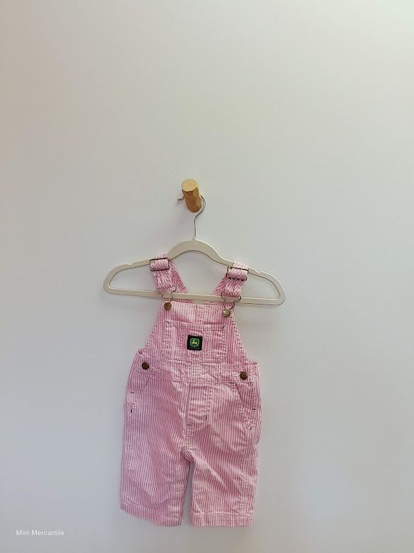Pink Pink Striped Overalls