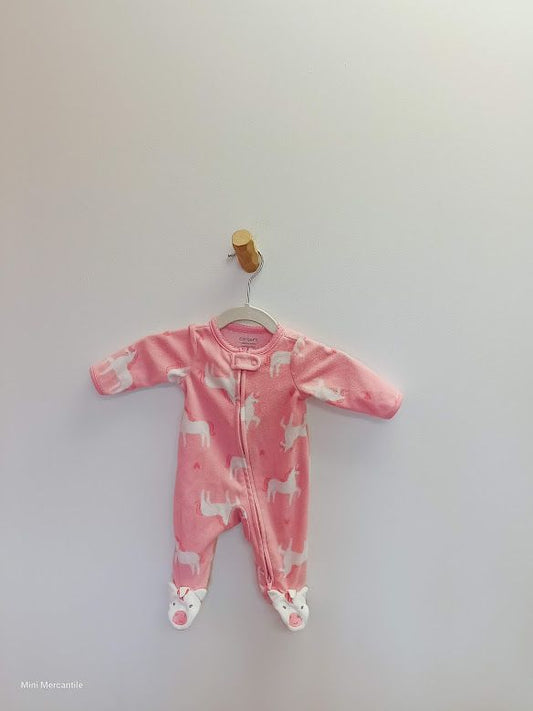 Pink Fleece Unicorn Pajamas