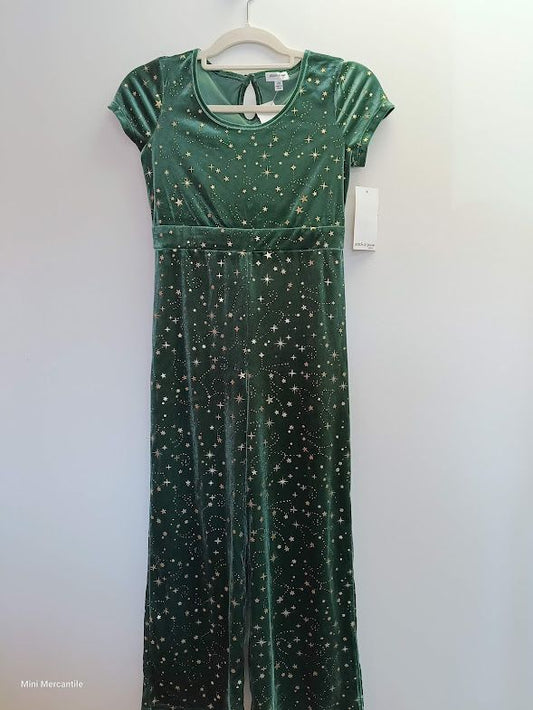 Green Velour Star Jumper