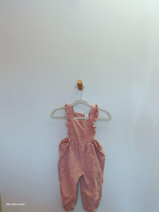 Pink Corduory Overalls