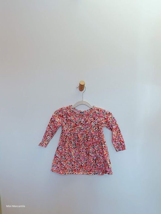 Pink Floral Long Sleeve Dress